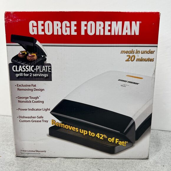 George Foreman Other - George Foreman Healthy Cooking Champ Grill GR0038W White New